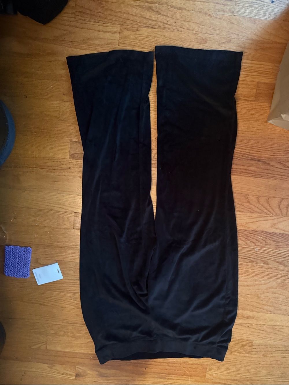 Juicy Couture Black Wide-Leg Velvet Lounge Pants